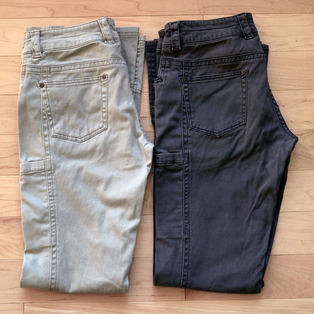 Mountain Khakis Pants 2 Pairs Stone Tan and Dark Grey Size 6 Long